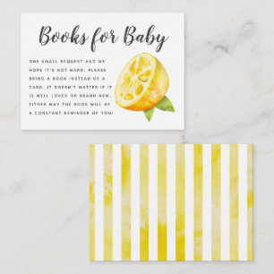 Yellow Lemon Baby shower Boek Aanvraag Informatiekaartje