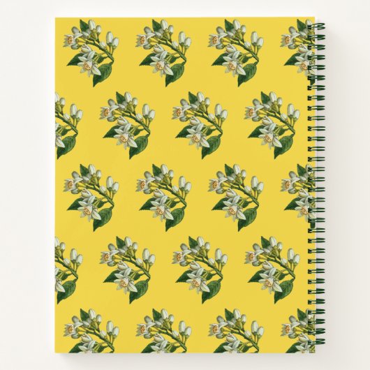 Yellow Lemon Blossom Pattern Recipe Cookbook Notitieboek (Achterkant)
