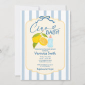 Yellow Lemon Blue Italy Ciao Baby shower Uitnodige Kaart (Voorkant)