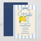 Yellow Lemon Blue Italy Ciao Baby shower Uitnodige Kaart (Voorkant / Achterkant)