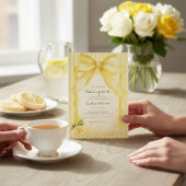 Yellow Lemon & Bow "Main Squeeze" Bridal Shower Kaart