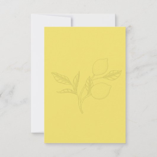 Yellow Lemon Bridal Shower Party Bedankkaart (Achterkant)