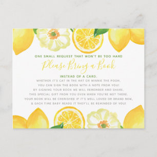 Yellow Lemon Citrus Bring Book Kaart Baby shower