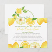 Yellow Lemon Citrus Bring Book Kaart Baby shower (Voorkant / Achterkant)