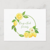 Yellow Lemon Citrus Bring Book Kaart Baby shower (Achterkant)