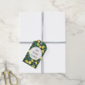 Yellow Lemon en Limoen Fruit Food Pattern Birthday Cadeaulabel (Met Touw)