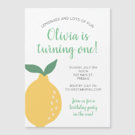 Yellow Lemon First Birthday die op een verjaardag 