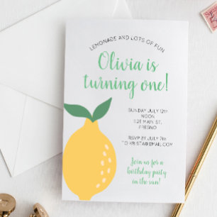Yellow Lemon First Birthday die op een verjaardag  Kaart