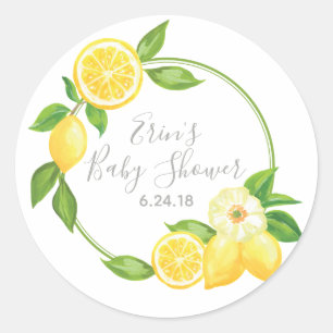 Yellow Lemon Floral Bedankt Favor Tag Sticker