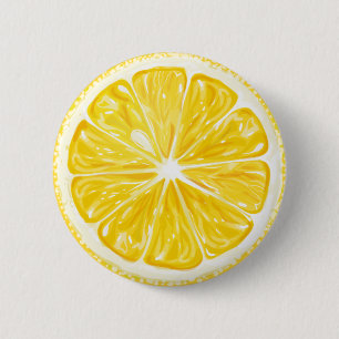 Yellow Lemon Fruit Ronde Button 5,7 Cm