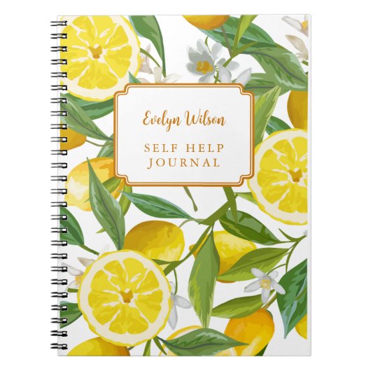 Yellow Lemon Grove Bright Summer gepersonaliseerde Notitieboek (Voorkant)