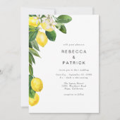 Yellow Lemon Grove Elegant Wedding Invitation Kaart (Voorkant)