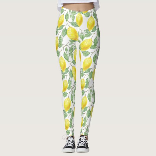 Yellow Lemon Leggings (Voorkant)