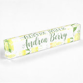 Yellow Lemon leraar bureau naam Bord Naambordje