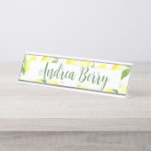 Yellow Lemon leraar Bureau Naambordje (Voorkant)