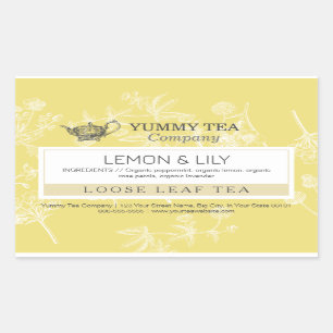 Yellow Lemon - Losse Leaf Tea Label Sticker