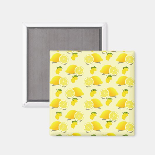 Yellow Lemon Pattern Magneet (Voorkant / Achterkant)