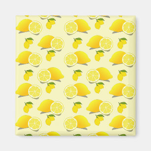 Yellow Lemon Pattern Magneet