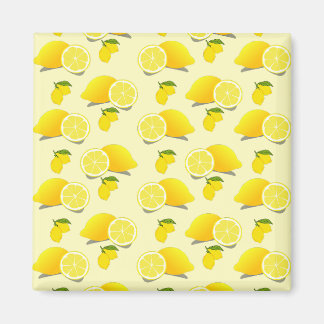 Yellow Lemon Pattern Magneet