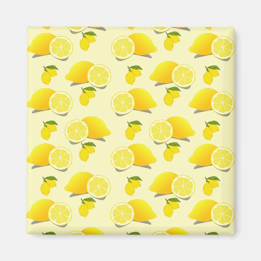 Yellow Lemon Pattern Magneet (Voorkant)