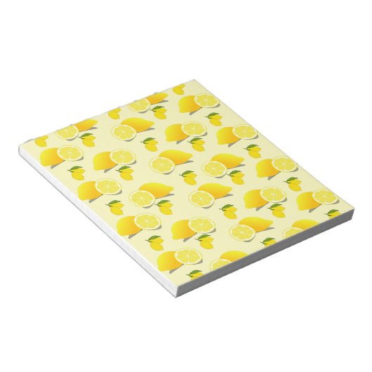 Yellow Lemon Pattern Notitieblok (Schuin)