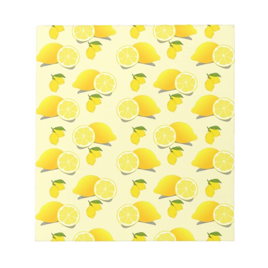Yellow Lemon Pattern Notitieblok (Voorkant)