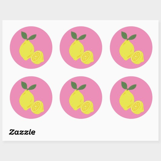 Yellow Lemon Ronde Sticker (Vel)