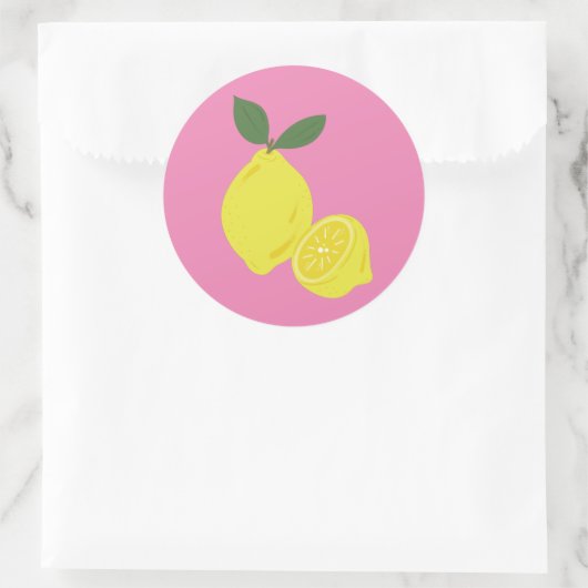 Yellow Lemon Ronde Sticker (Tas)