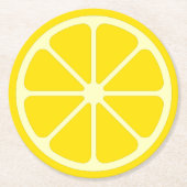 Yellow Lemon Slice Zomerfeest Papier Onderzetter (Voorkant)