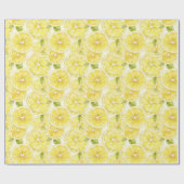 Yellow Lemon Slices Waterverf Cadeaupapier (Vlak)
