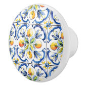 Yellow Lemon Tegel Pattern Keramische Knop (Rechts)