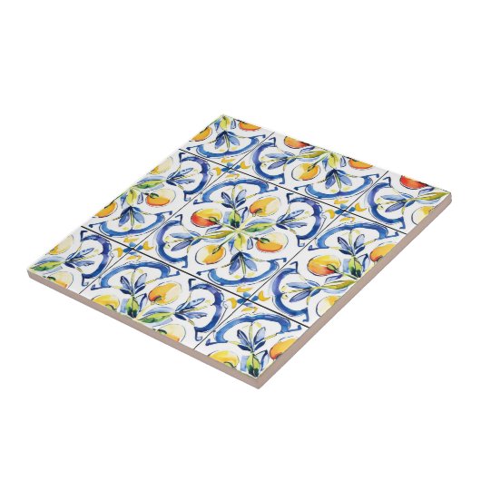 Yellow Lemon Tegel Pattern Tegeltje (Zijkant)