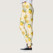 Yellow Lemon Watercolor Citrus Pattern Leggings (Links)