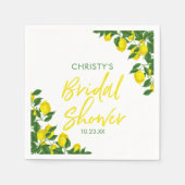 Yellow Lemon Waterverf Vrijgezellenfeest Servet (Voorkant)