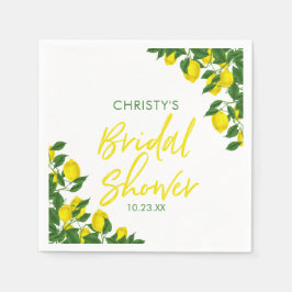 Yellow Lemon Waterverf Vrijgezellenfeest Servet
