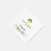 Yellow Lemon Wedding Fun Facts Napkins Servet (Hoek)