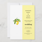 Yellow Lemon Wedding Invitation Kaart (Voorkant)