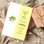 Yellow Lemon Wedding Invitation Kaart