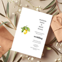 Yellow Lemon Wedding Invitation