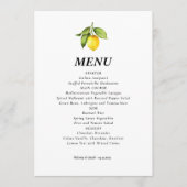 Yellow Lemon Wedding Menu (Voorkant)