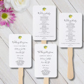 Yellow Lemon Wedding programma Set van Fans Handwaaier