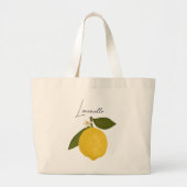 Yellow Lemon with Green Leaves | Fresh Citrus  Grote Tote Bag (Voorkant)