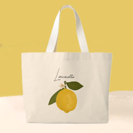 Yellow Lemon with Green Leaves | Fresh Citrus  Grote Tote Bag