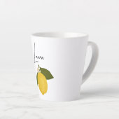 Yellow Lemon with Green Leaves | Fresh Citrus  Latte Mok (Rechterhoek)