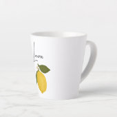 Yellow Lemon with Green Leaves | Fresh Citrus  Latte Mok (Rechterhoek)