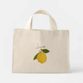 Yellow Lemon with Green Leaves | Fresh Citrus  Mini Tote Bag (Achterkant)