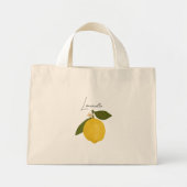 Yellow Lemon with Green Leaves | Fresh Citrus  Mini Tote Bag (Voorkant)