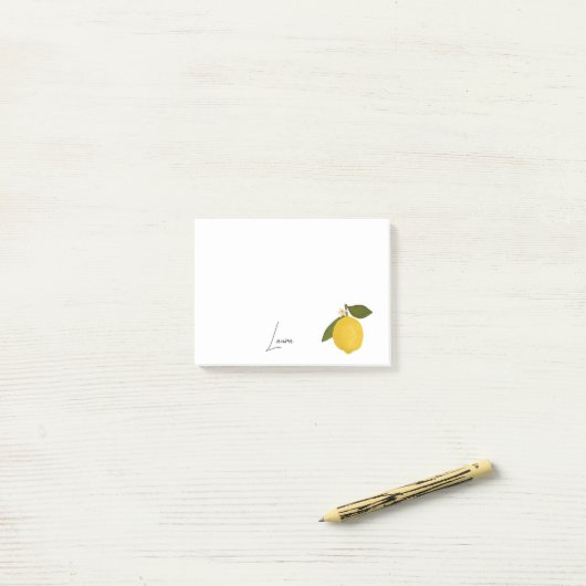 Yellow Lemon with Green Leaves | Fresh Citrus  Post-it® Notes (Op bureau)