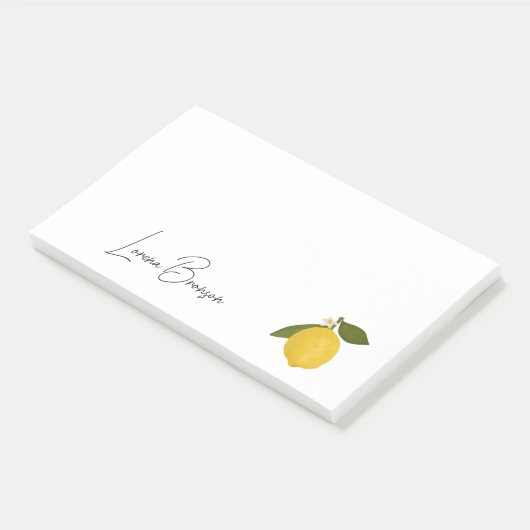Yellow Lemon with Green Leaves | Fresh Citrus  Post-it® Notes (Schuin)
