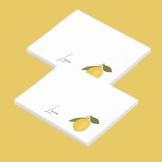 Yellow Lemon with Green Leaves | Fresh Citrus Post-it® Notes